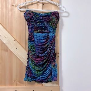 Ruched sexy mini dress